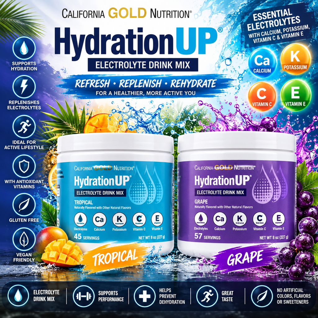 California Gold Nutrition HydrationUP Electrolyte Drink Mix 227g