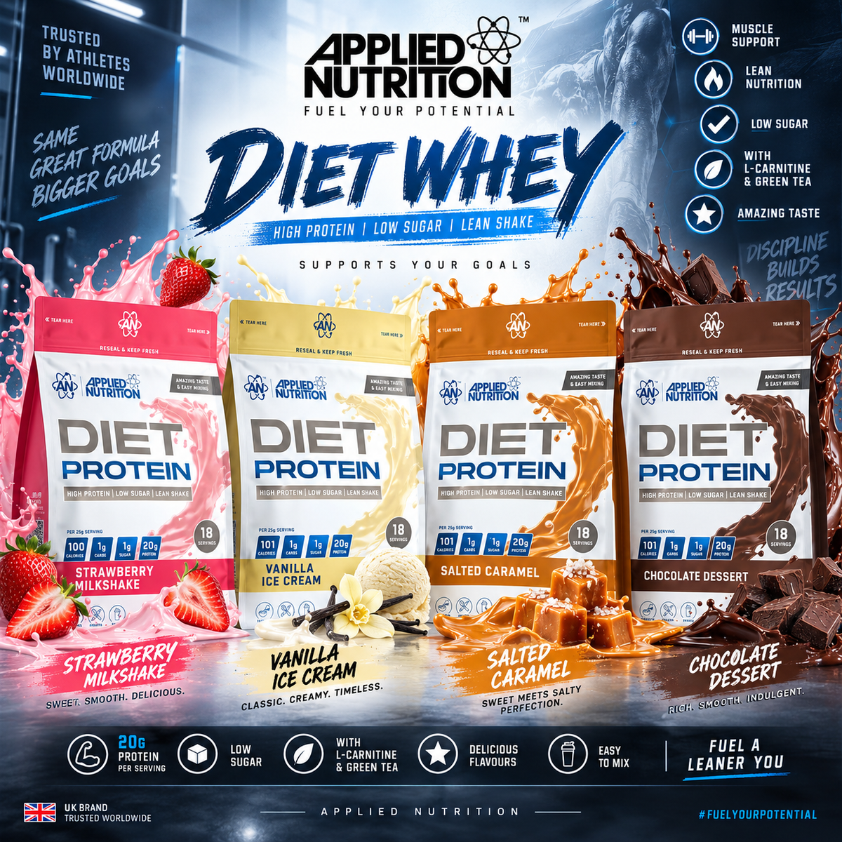Applied Nutrition Diet Whey Protein 450g