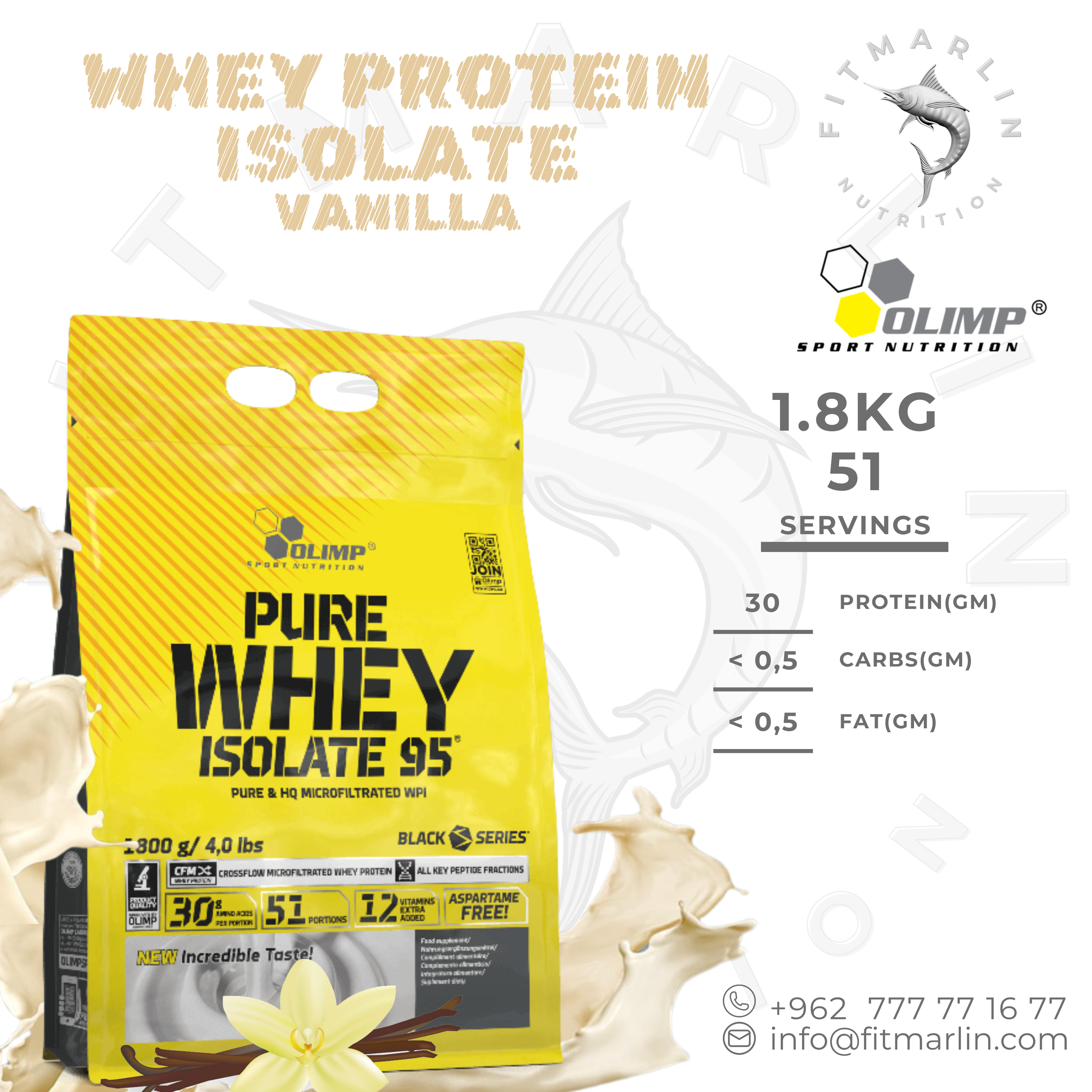Olimp Pure Whey Isolate 95 (1.3lb,600gm)