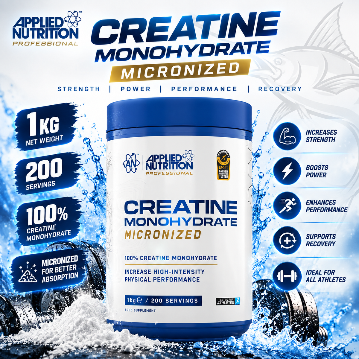 Applied Nutrition Creatine Monohydrate 1000g