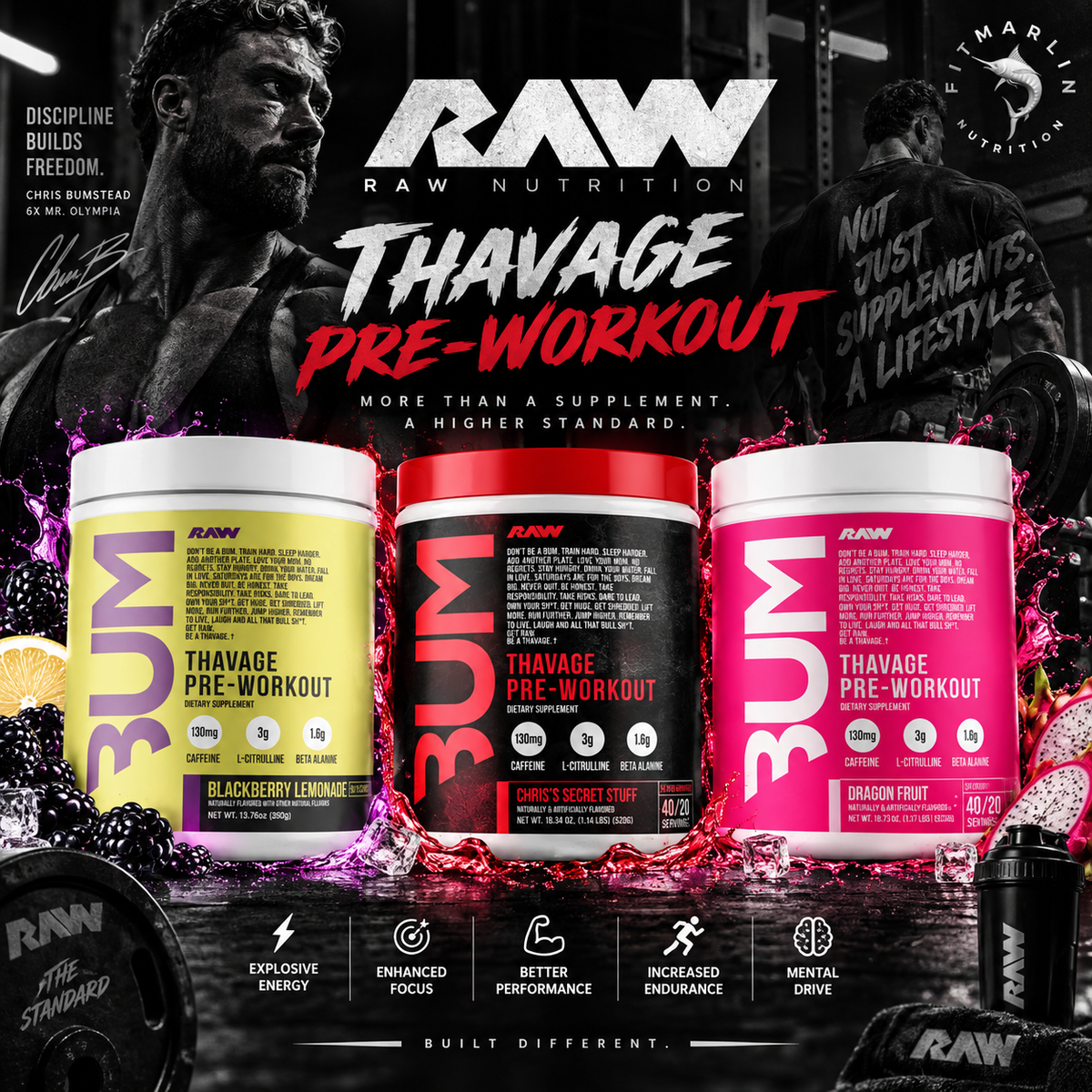 RAW CBUM Thavage Pre-Workout  – 520GM