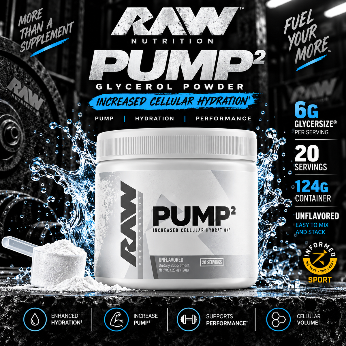 RAW Nutrition Pump² Glycerol Powder 124g