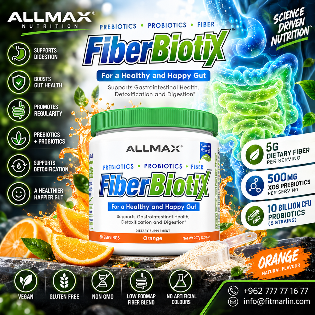 ALLMAX FiberBiotix – Prebiotic + Probiotic + Fiber | 30 Servings