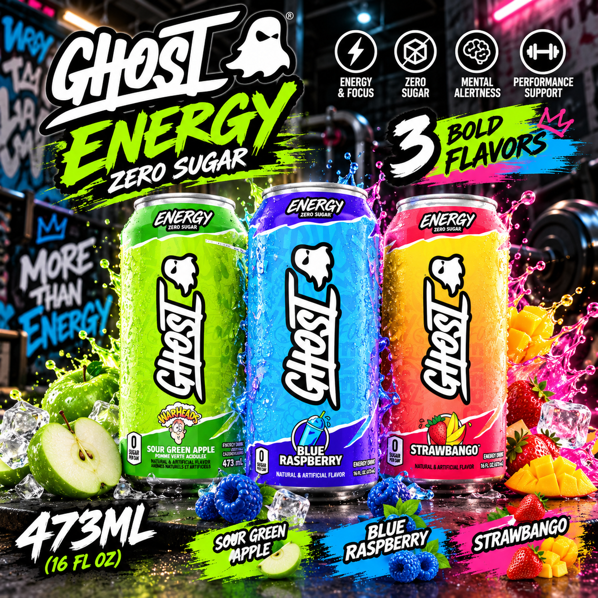 GHOST ENERGY Zero Sugar Energy Drink – 473ml