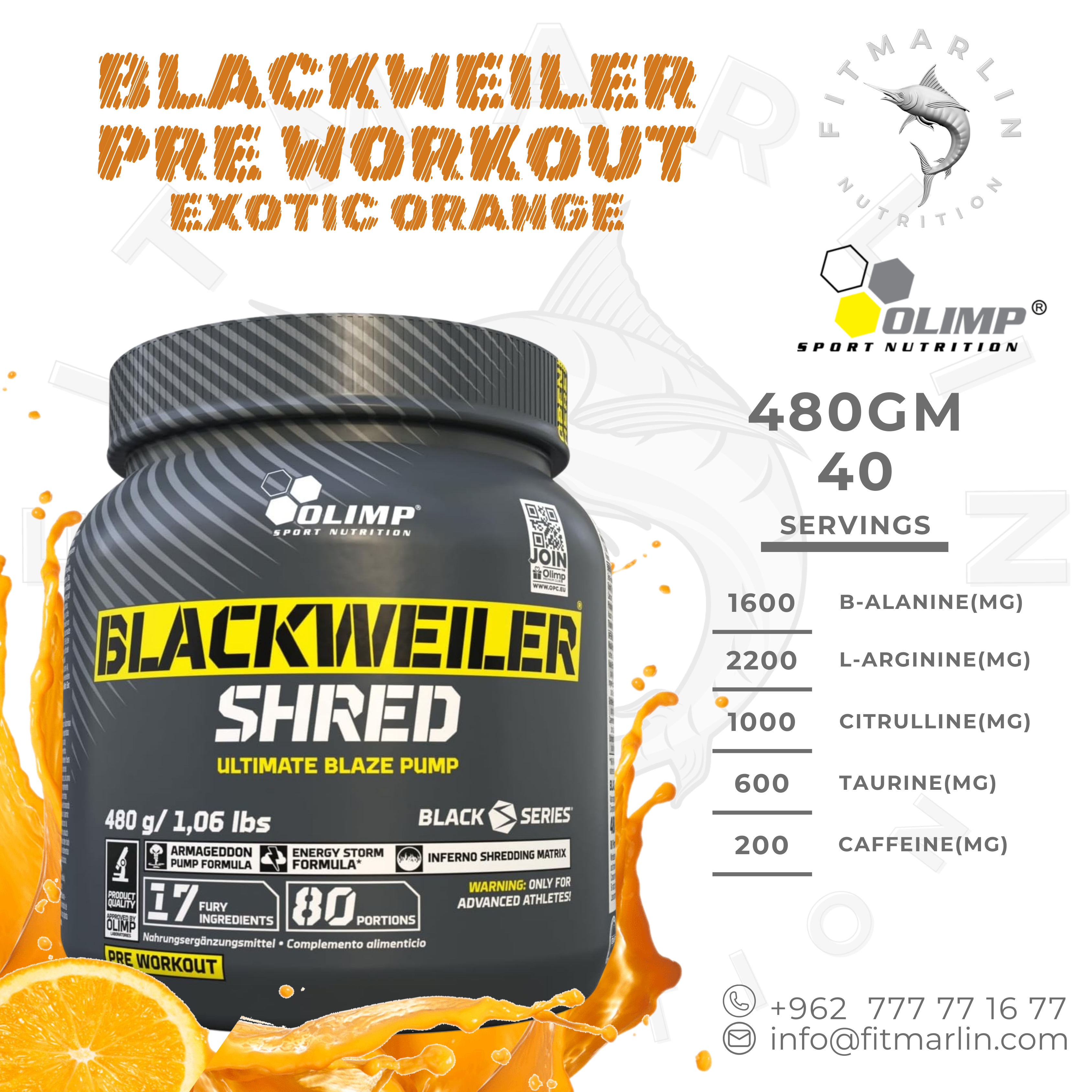 Olimp Blackweiler Shred Pre Workout  – 480GM