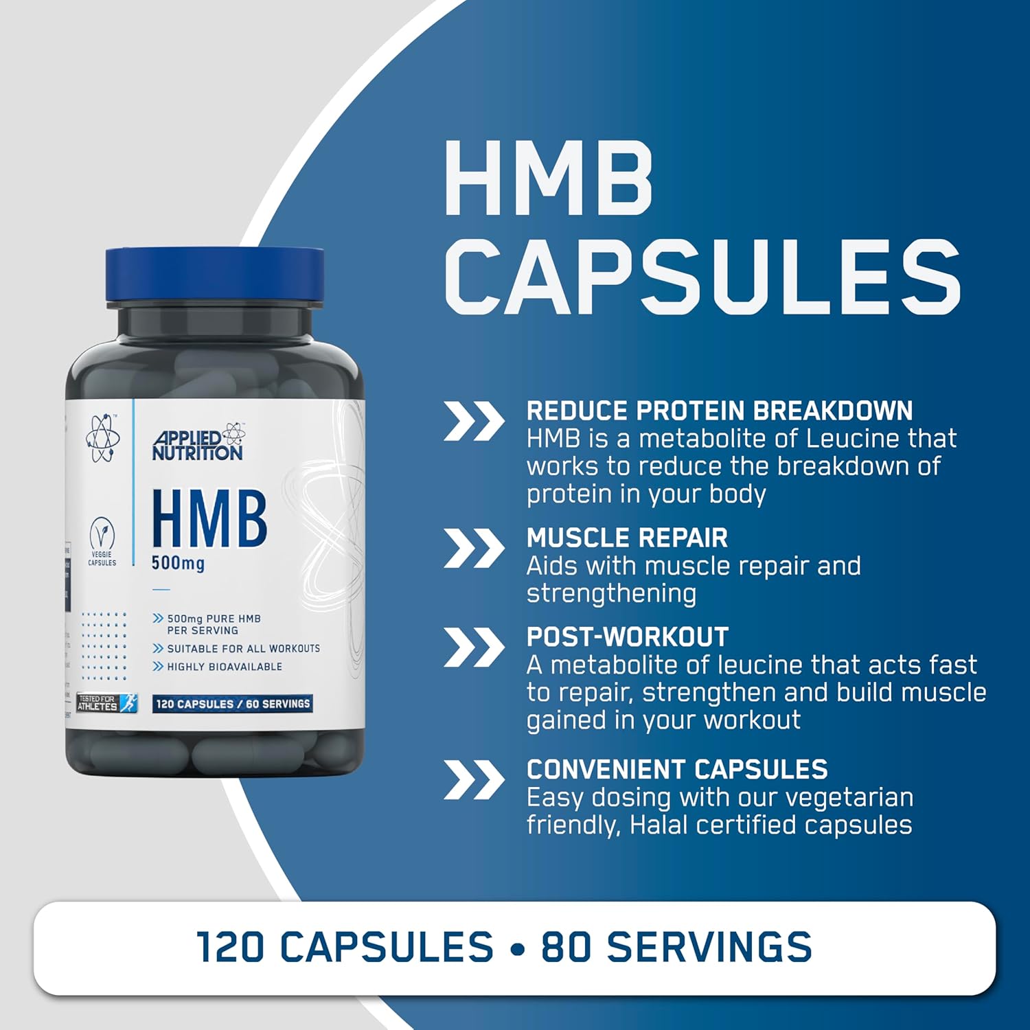 Applied Nutrition HMB 500mg Capsules – 120 Capsules
