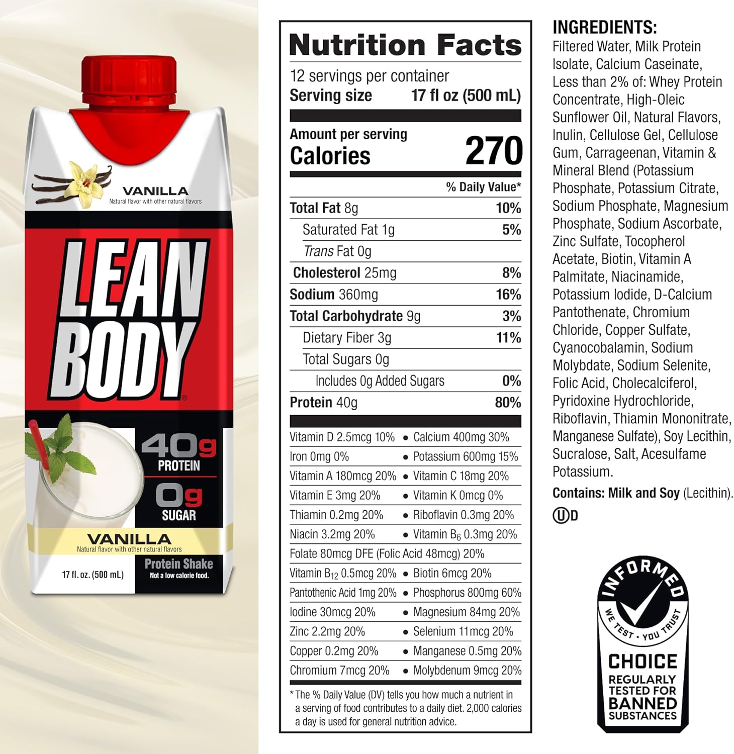 Labrada Lean Body RTD Protein Shake 500ml