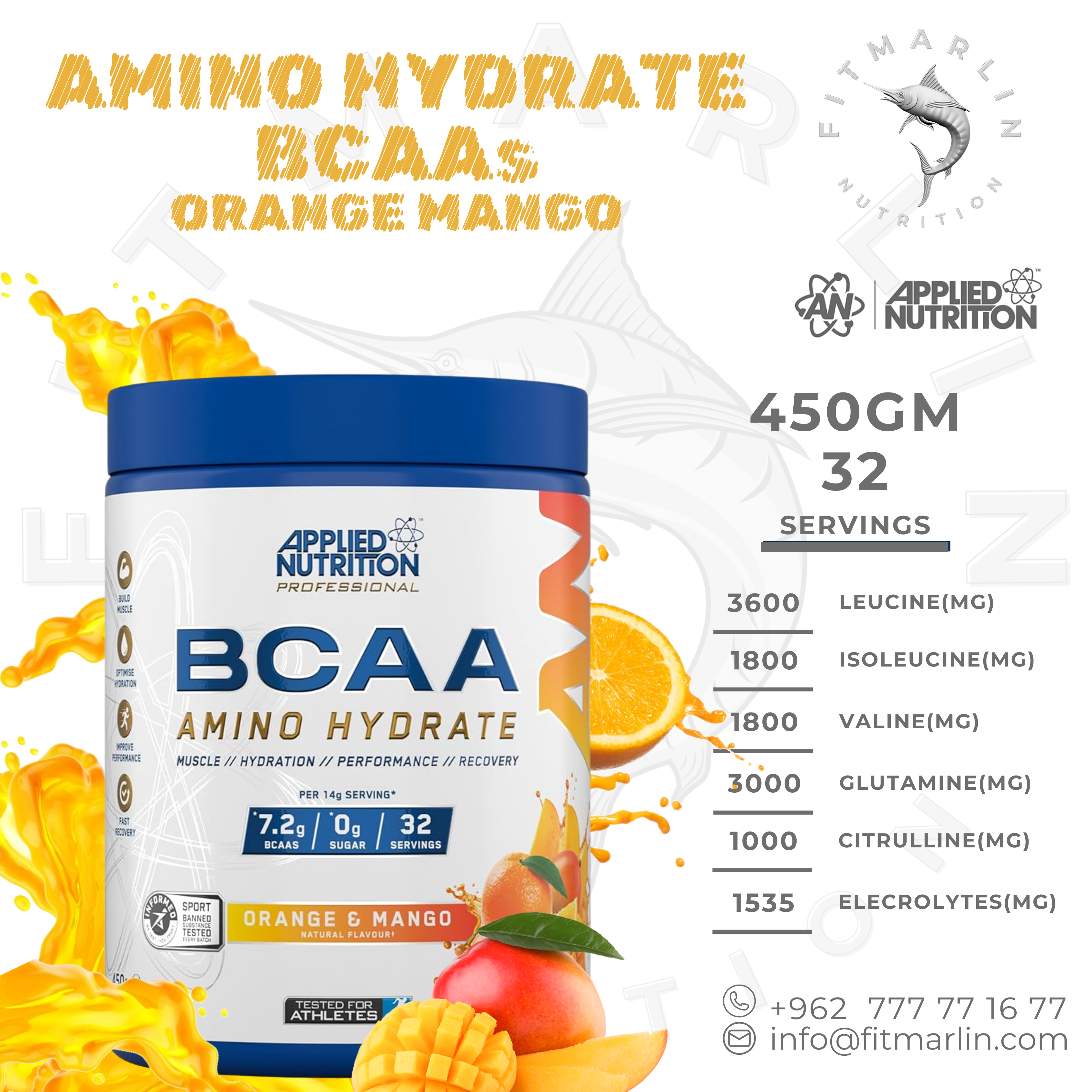 Applied BCAA Amino Hydrate – 450GM