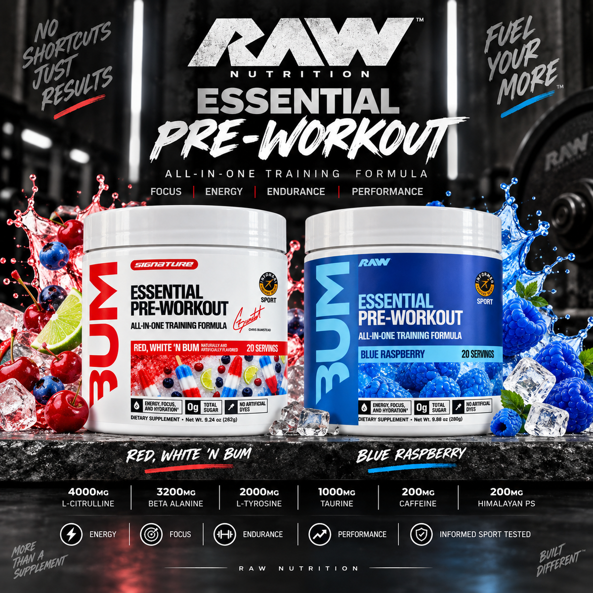 RAW Essential Pre-Workout 20 Servings
