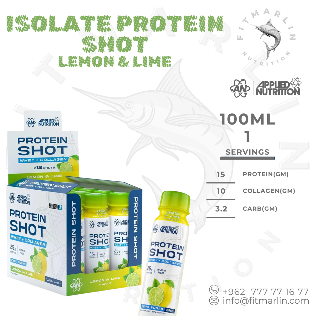 Applied Nutrition Protein Shot 100ml – Whey + Collagen