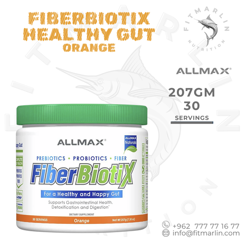 ALLMAX FiberBiotix – Prebiotic + Probiotic + Fiber | 30 Servings