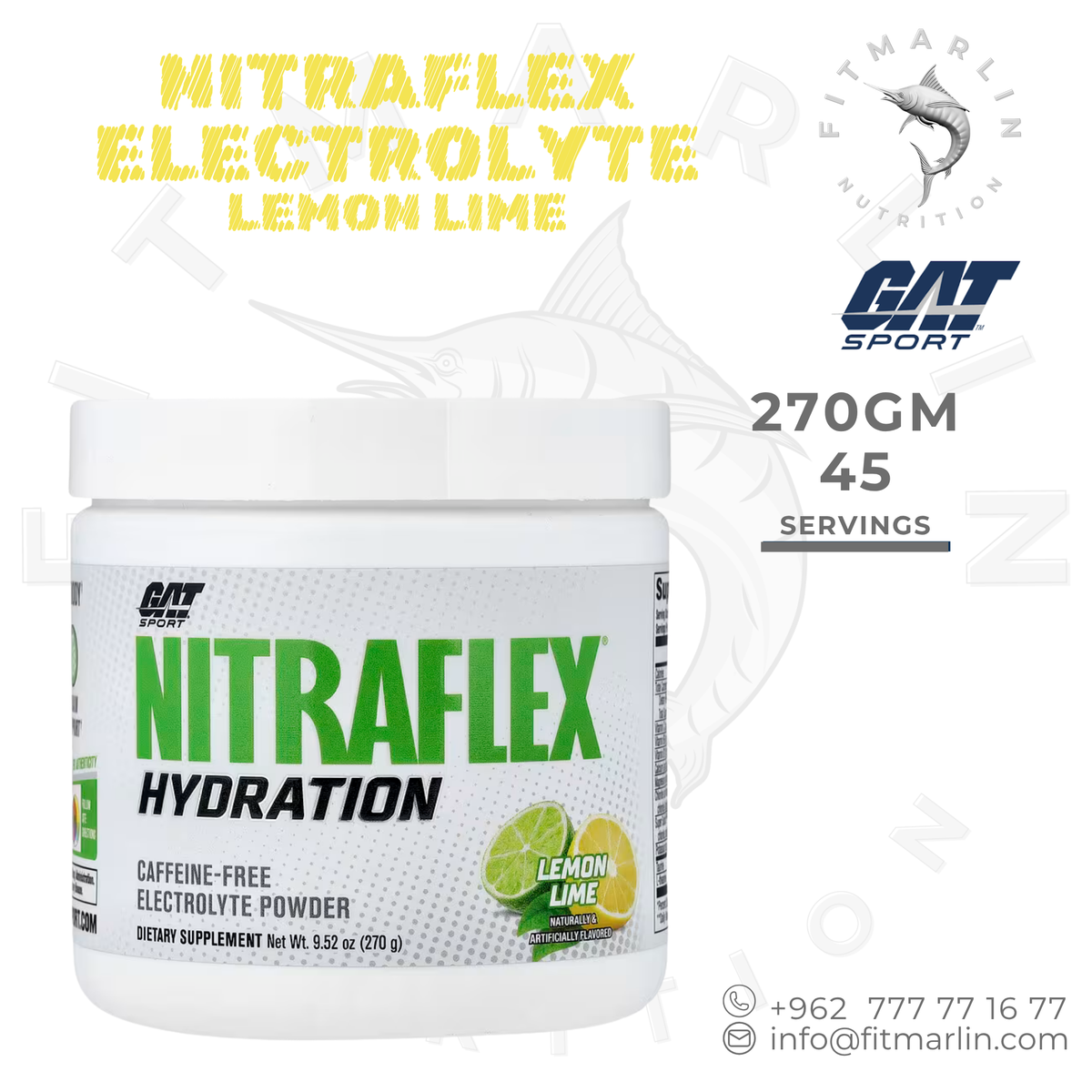 GAT Sport NITRAFLEX Hydration – Electrolyte Powder – 270g