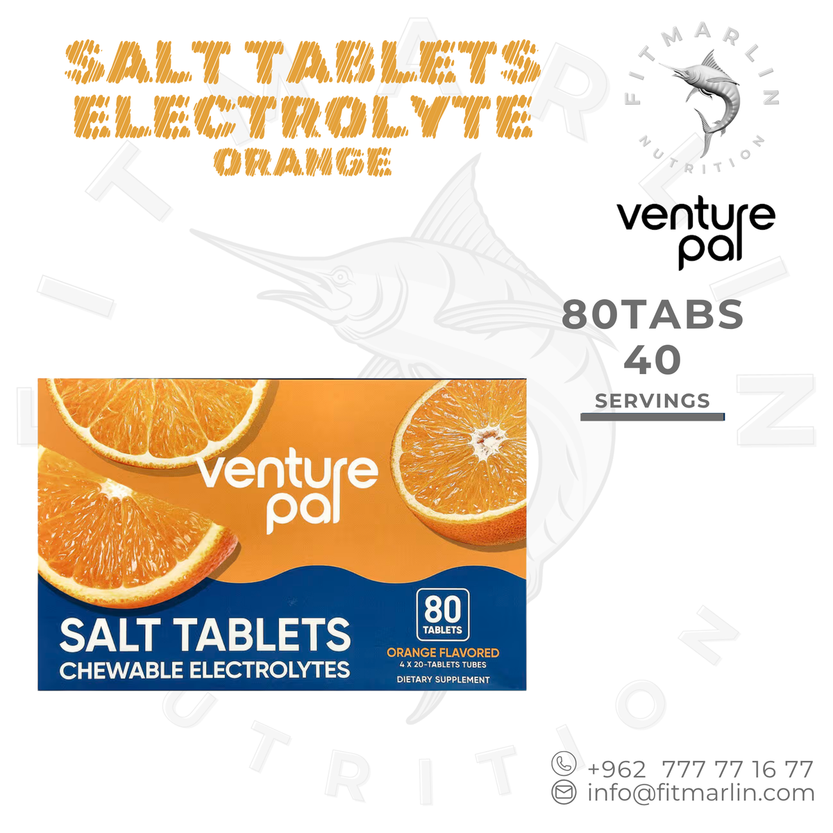 Venture Pal Salt Tablets Chewable Electrolytes – 80 Tablets
