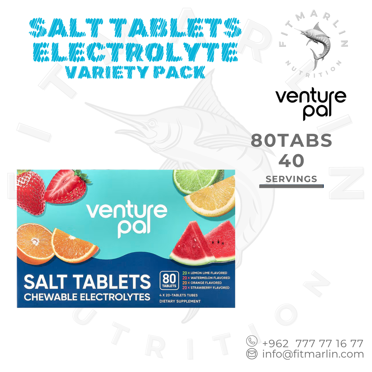 Venture Pal Salt Tablets Chewable Electrolytes – 80 Tablets