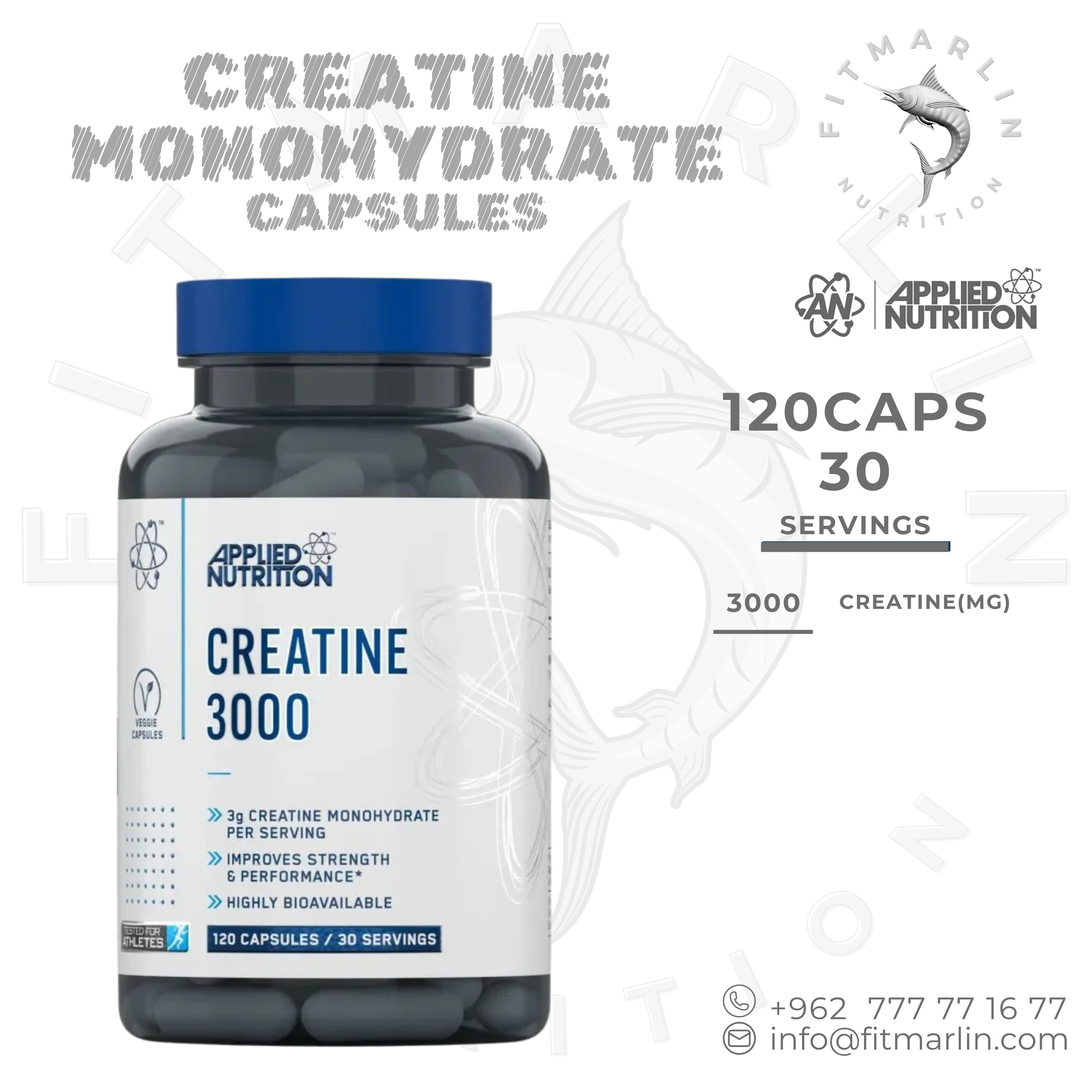 Applied Creatine 3000 Capsules – 120 Caps