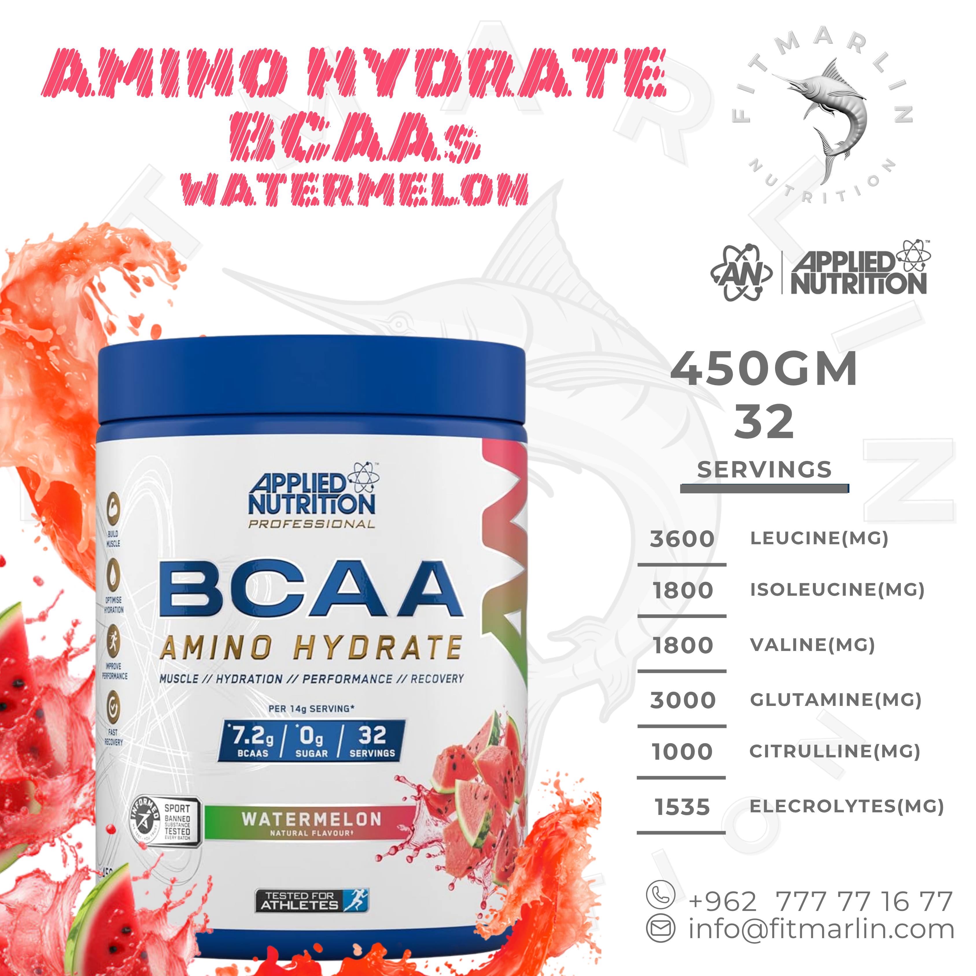Applied BCAA Amino Hydrate – 450GM