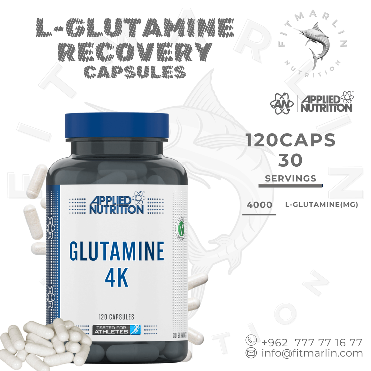 Applied Nutrition Glutamine 4K 120 Capsules
