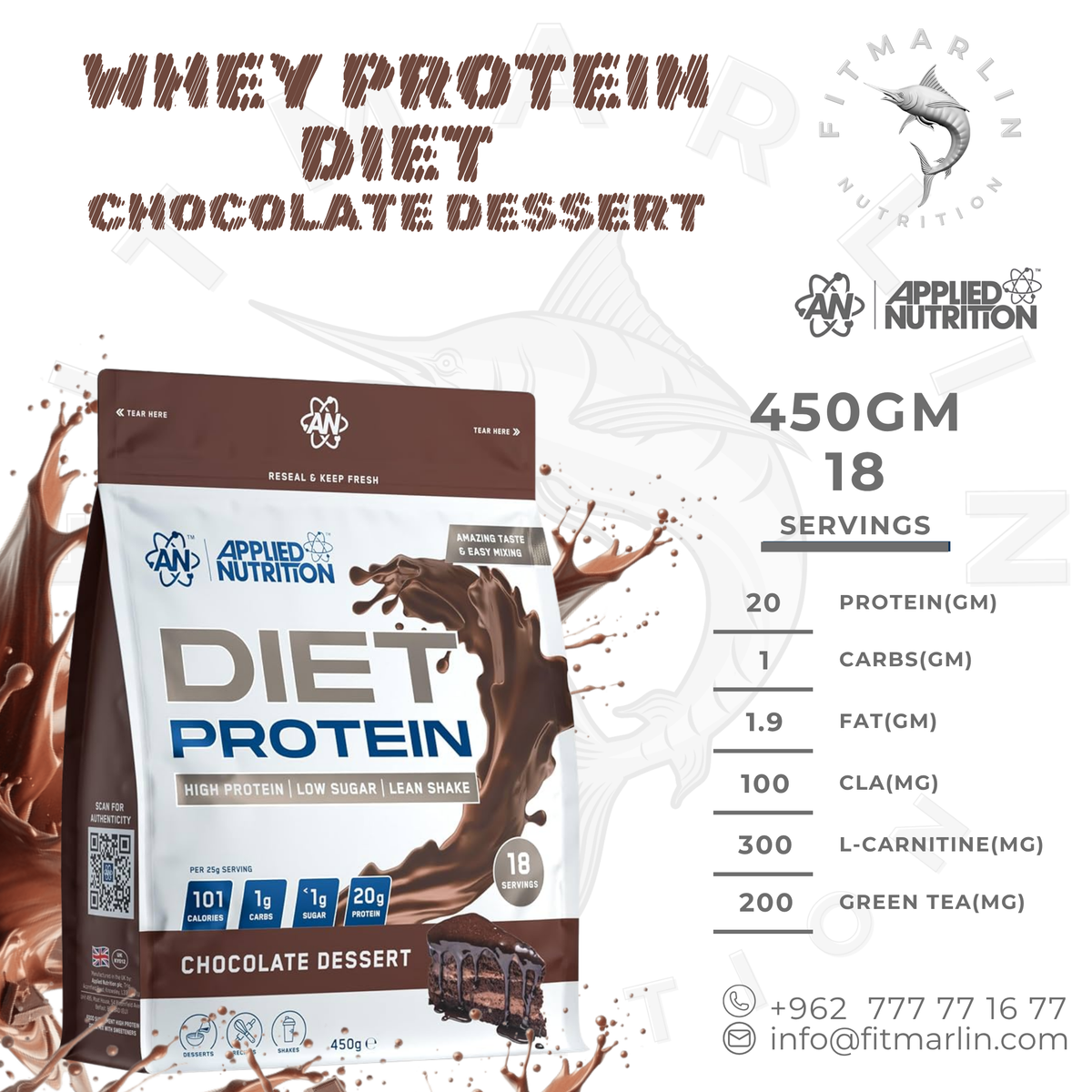 Applied Nutrition Diet Whey Protein 450g