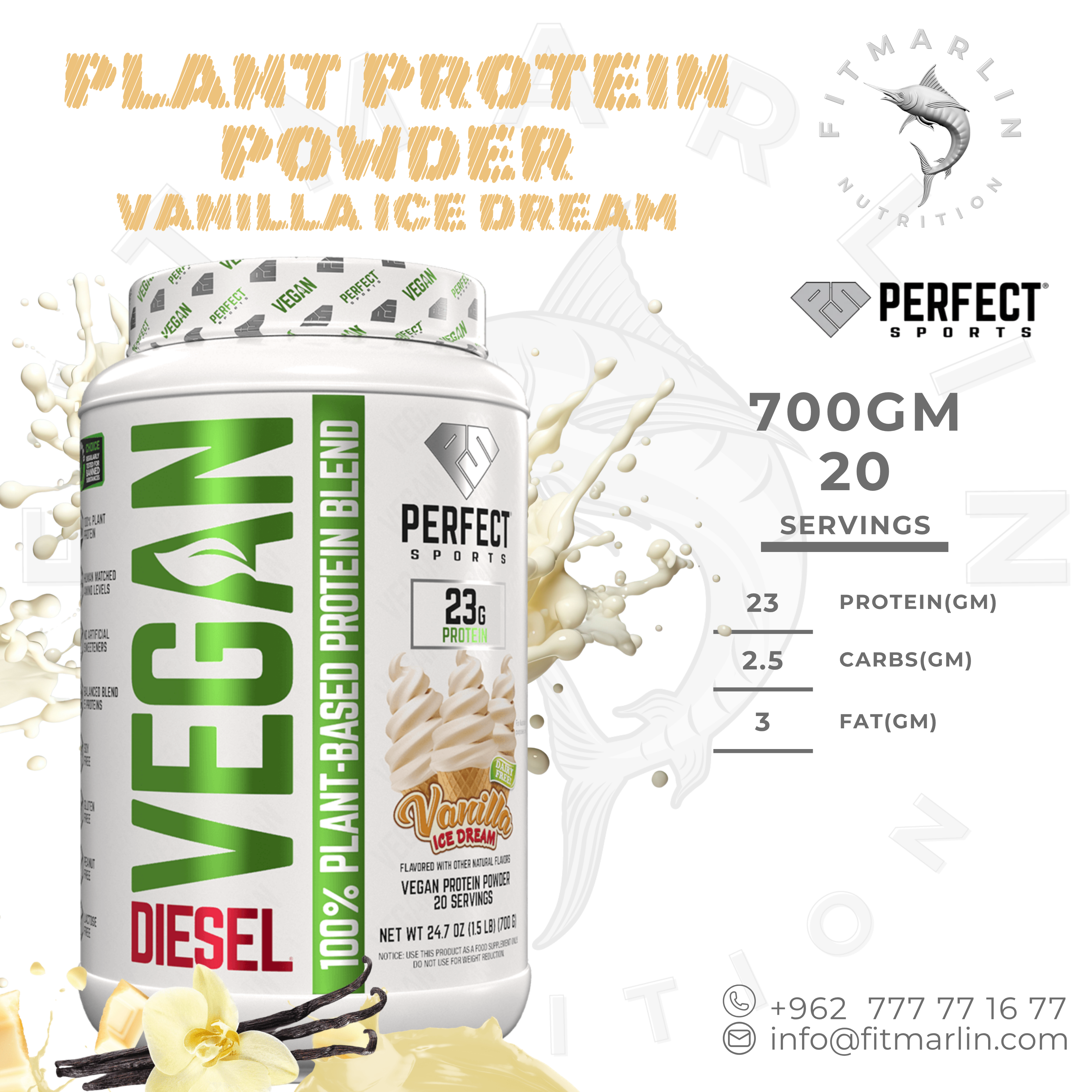 Perfect Sports DIESEL Vegan Plant-Based Protein – 700GM