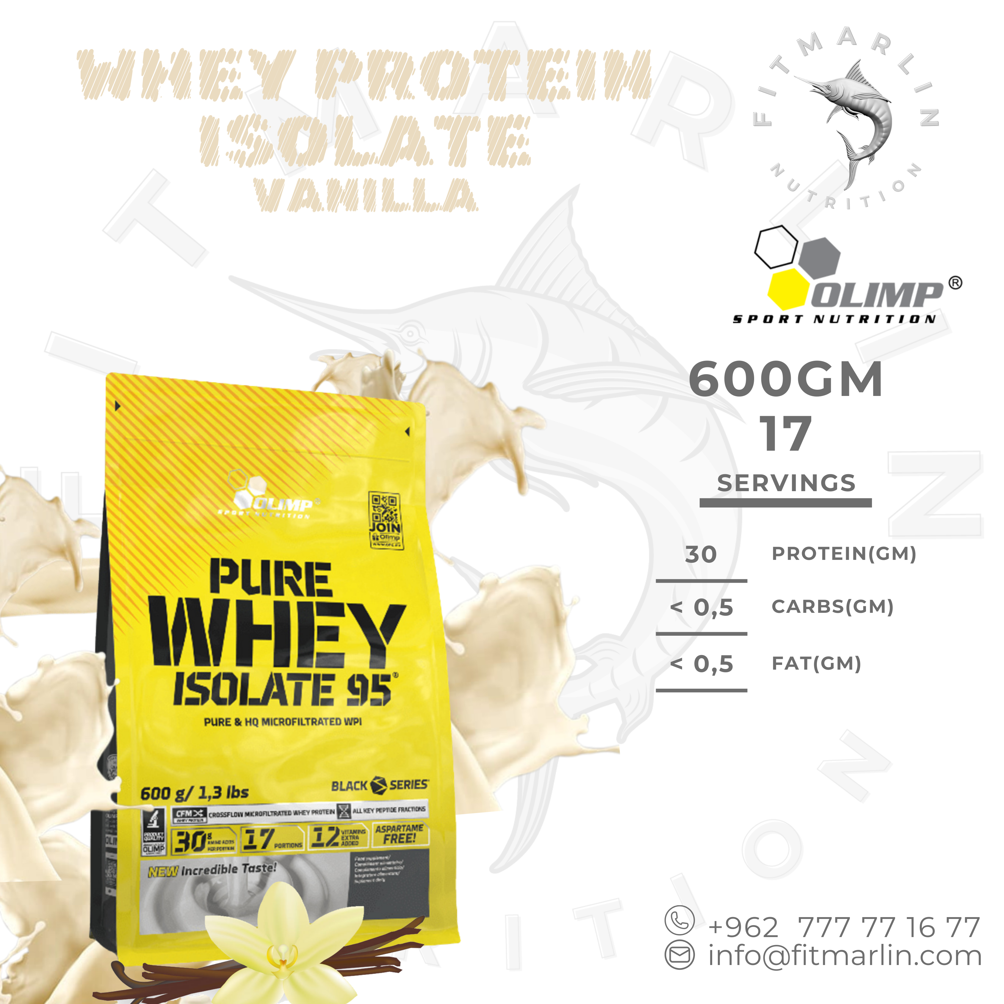 Olimp Pure Whey Isolate 95 (1.3lb,600gm)