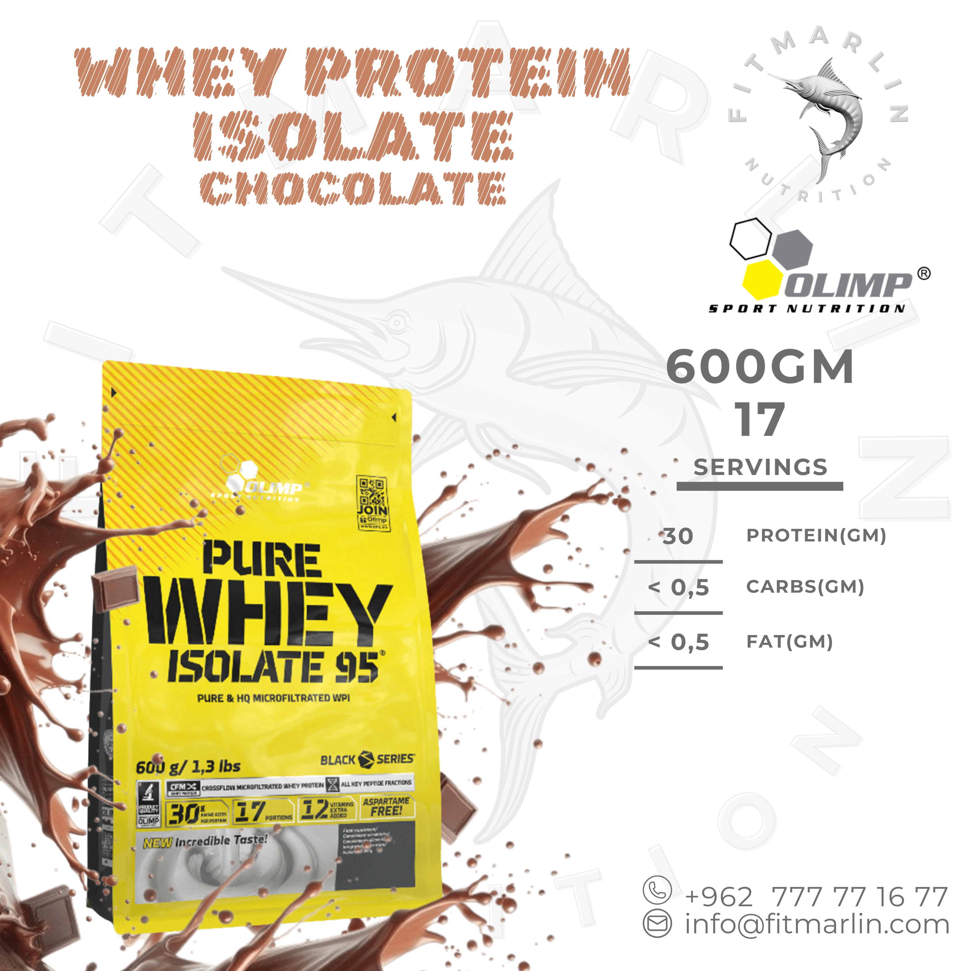 Olimp Pure Whey Isolate 95 (1.3lb,600gm)