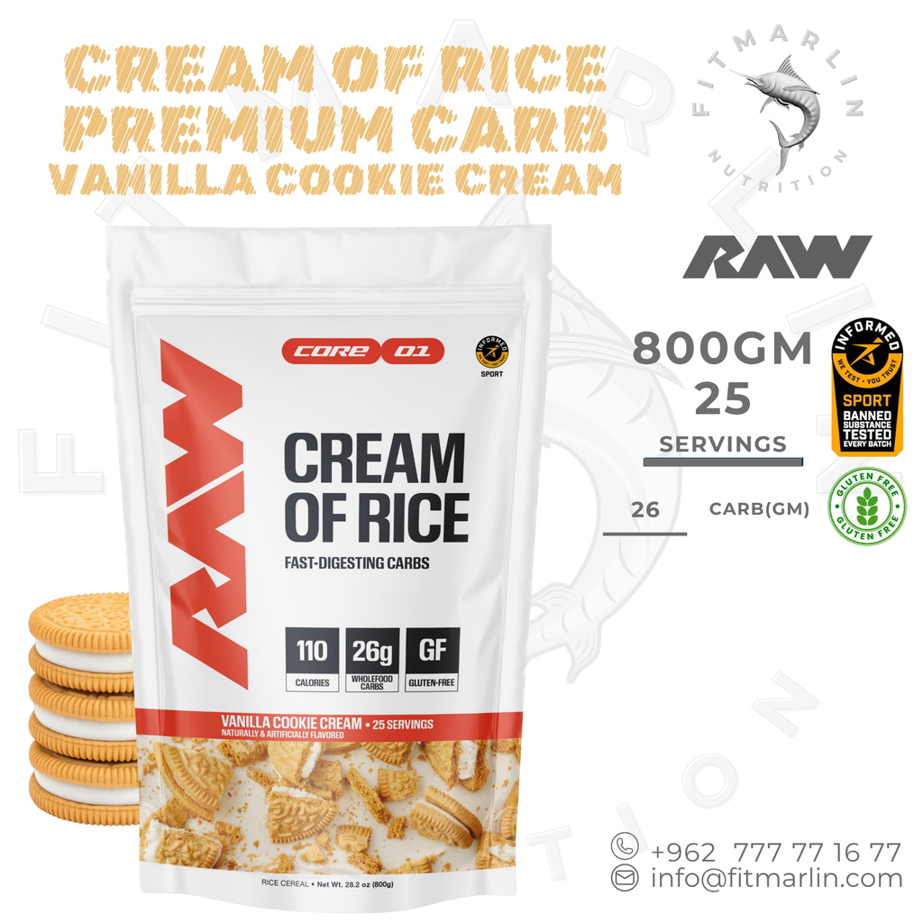 RAW Core 01 Cream of Rice 800g – Vanilla Cookie Cream