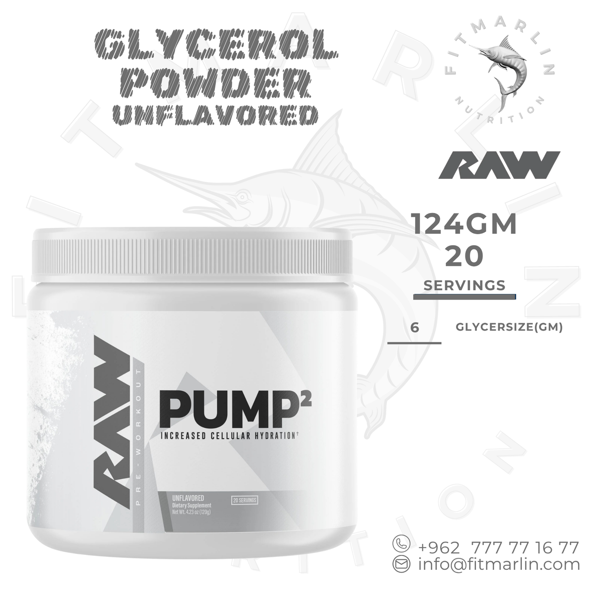 RAW Nutrition Pump² Glycerol Powder 124g