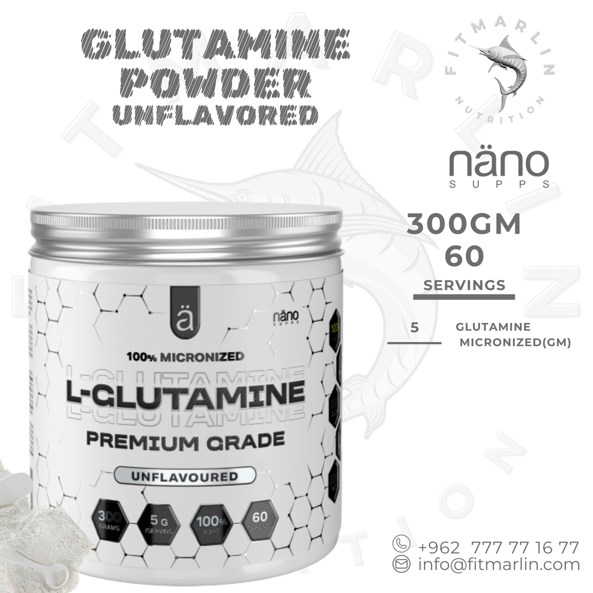 Nano Supps L-Glutamine 300g