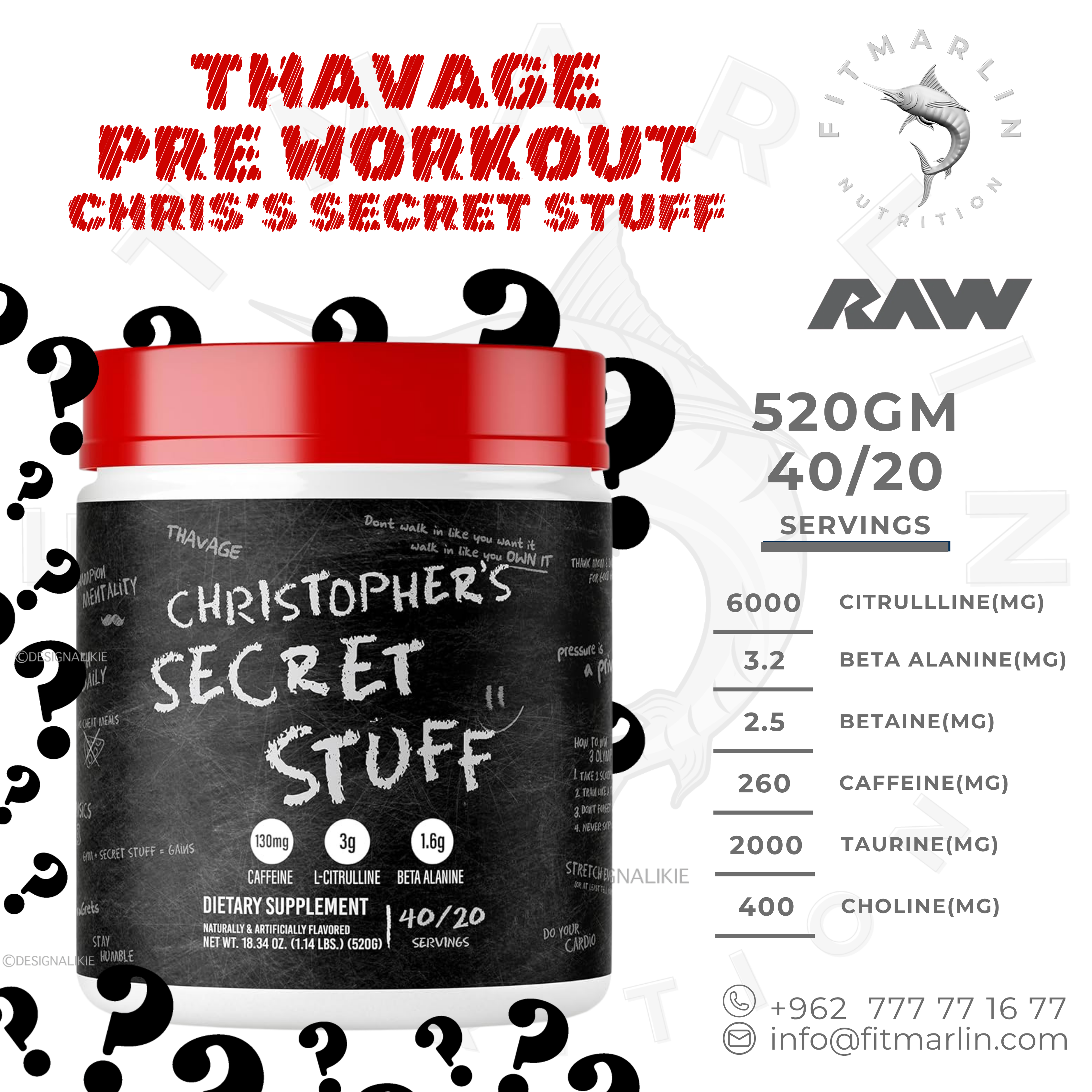RAW CBUM Thavage Pre-Workout  – 520GM