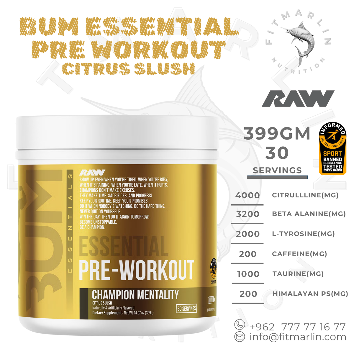 RAW Nutrition Essential Pre-Workout