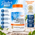 Doctor’s Best High Absorption Magnesium Lysinate Glycinate – 240 Tablets