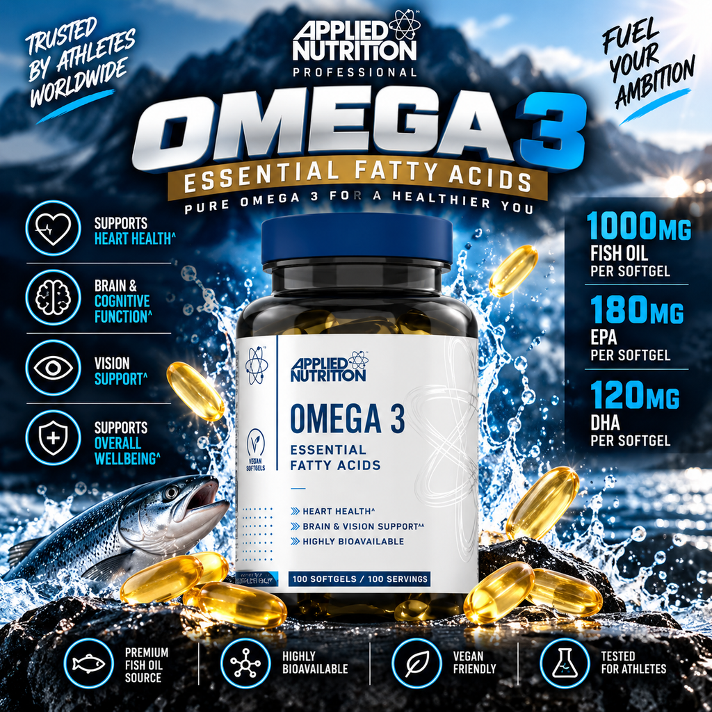 Applied Nutrition Omega 3 Essential Fatty Acids 100 Softgels