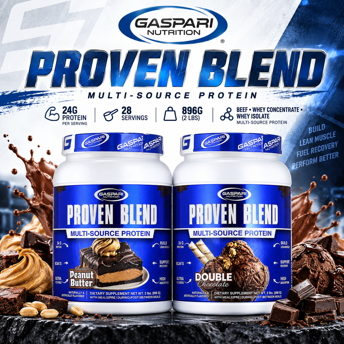 Gaspari Nutrition Proven Blend Multi-Source Protein 896g – 28 Servings