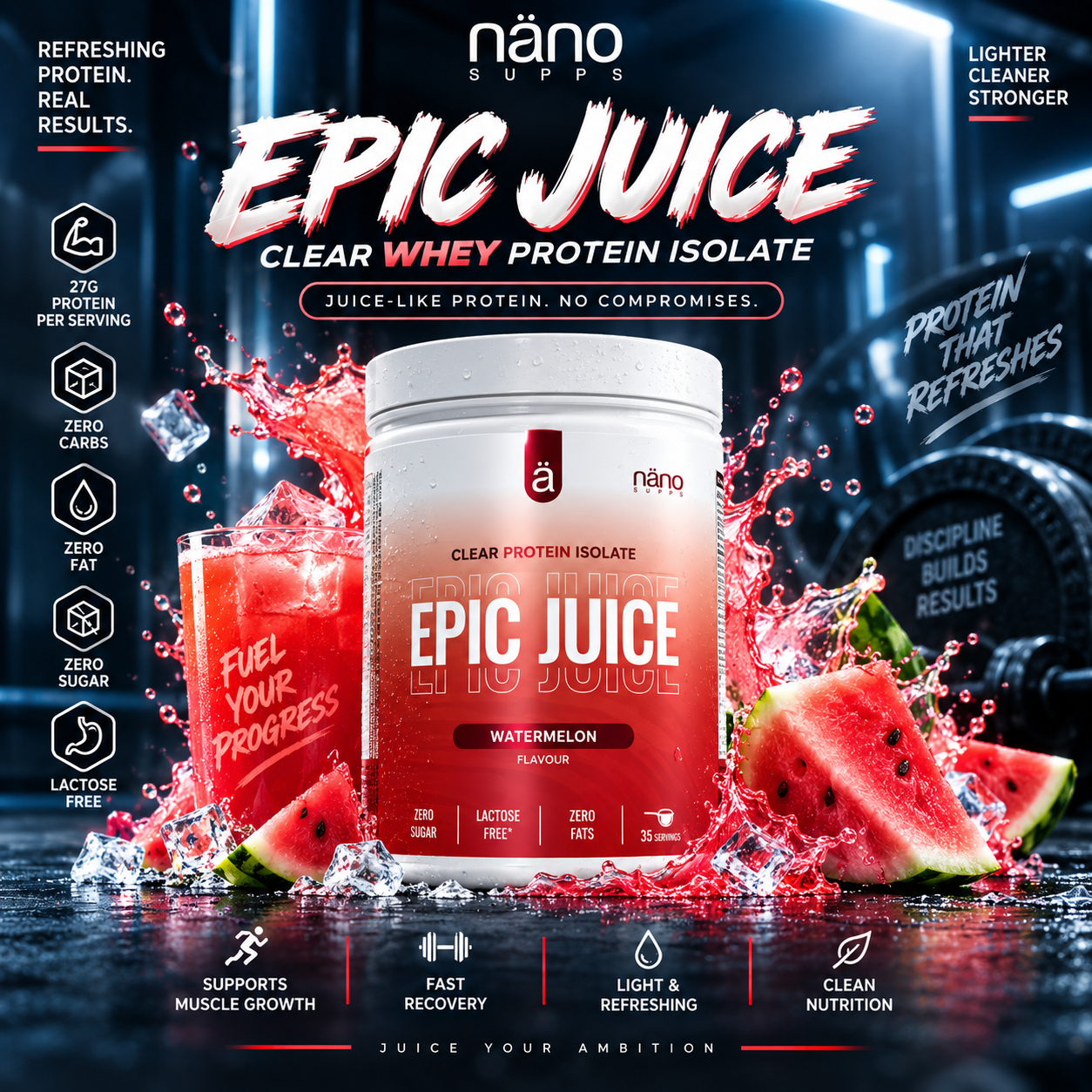 Nano Supps Epic Juice Clear Whey Protein Isolate – 875g