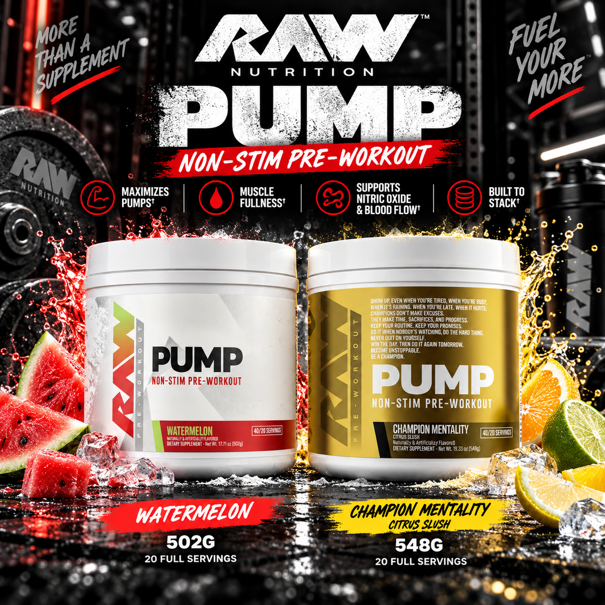 RAW Nutrition Pump Non-Stim Pre-Workout