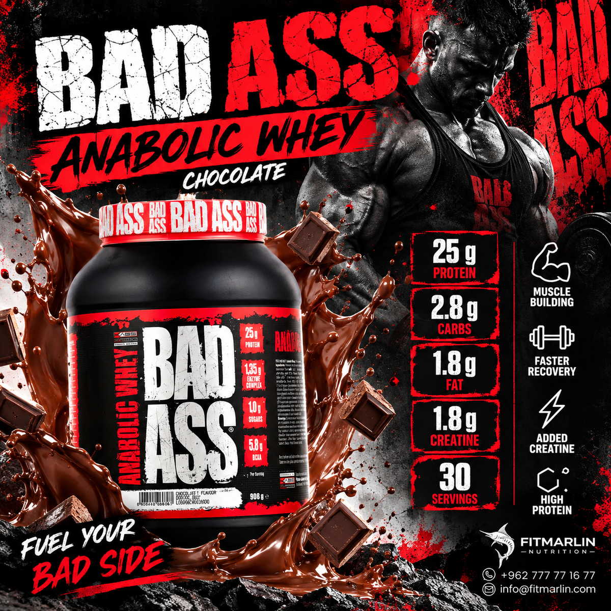 BAD ASS Anabolic Whey Protein – 908g