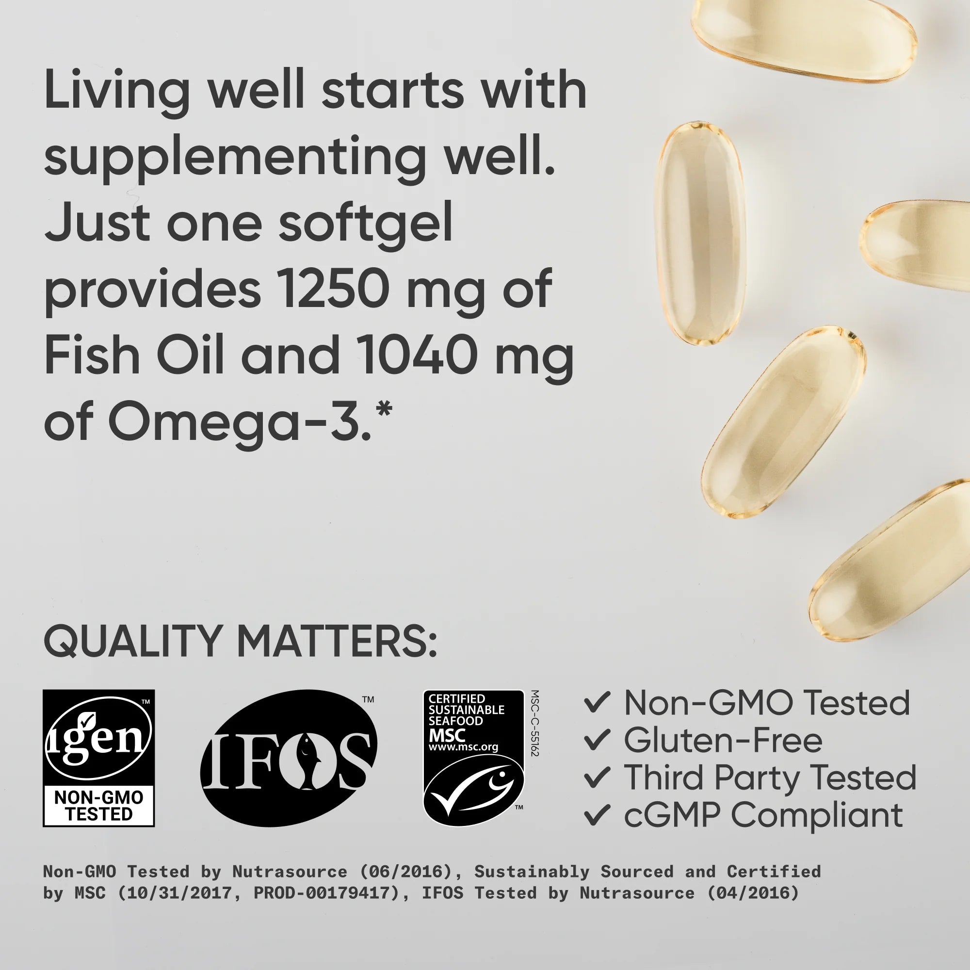 Sports Research Omega-3 Fish Oil Triple Strength 1250mg – 90 Softgels