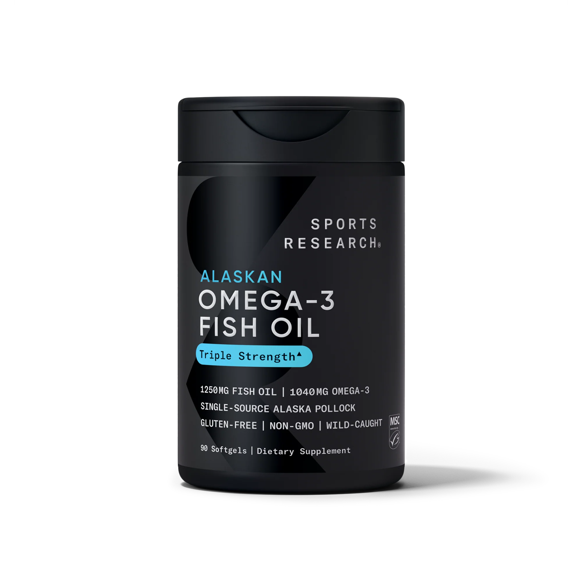 Sports Research Omega-3 Fish Oil Triple Strength 1250mg – 90 Softgels